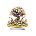 thumbnail image 4 of IumwxzEaster Rabbit Acrylic Desktop Ornament Adorable 2D Bunny Figurine Durable Fading Resistant Easy Clean Versatile Holiday House Office Table Decorative Sign Board 1pc, 4 of 5