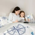 thumbnail image 5 of Feelyou Boys Vintage Sailboat Bedding Comforter Set, Nautical Lighthouse Twin Comforter Sets, Cartoon Anchor Rudder Reversible Bedding Set, Breathable Home Decor, 2pcs, 5 of 8