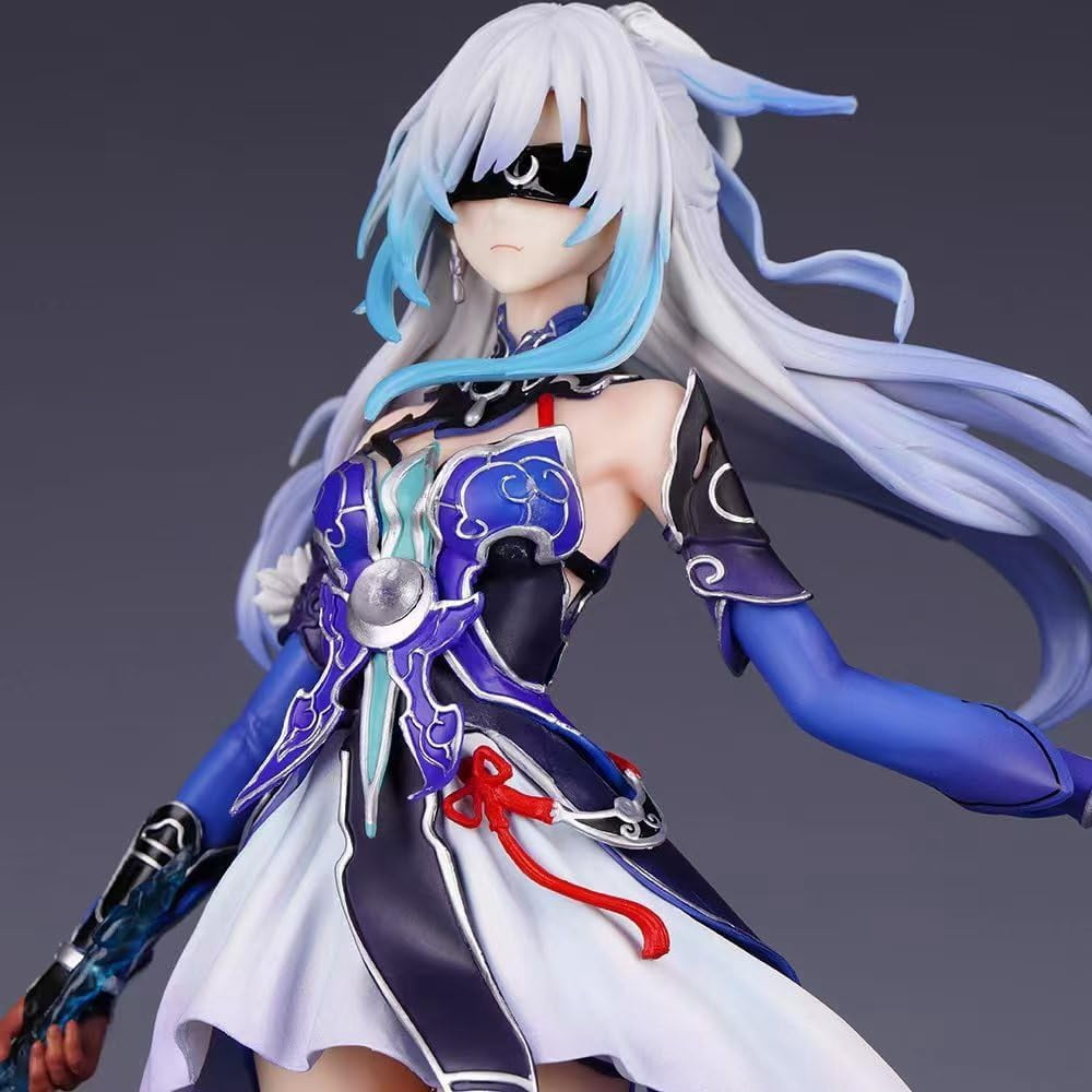Honkai Impact 3 JingLiu Figure Replacement Eye Mask JingLiu Figurine 29cm/11.4inch Handmade PVC Anime Character Model Statue Collectible Craft Gifts