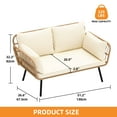 thumbnail image 6 of Craftian All-Weather Wicker Outdoor Loveseat with Soft Cushion, 2-Seat Rattan Sofa - Beige, 6 of 9