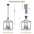 thumbnail image 5 of Parrot Uncle 12" Modern Black 4-Light Caged Chandelier, Dining Room Dimmable Chandelier, 5 of 7