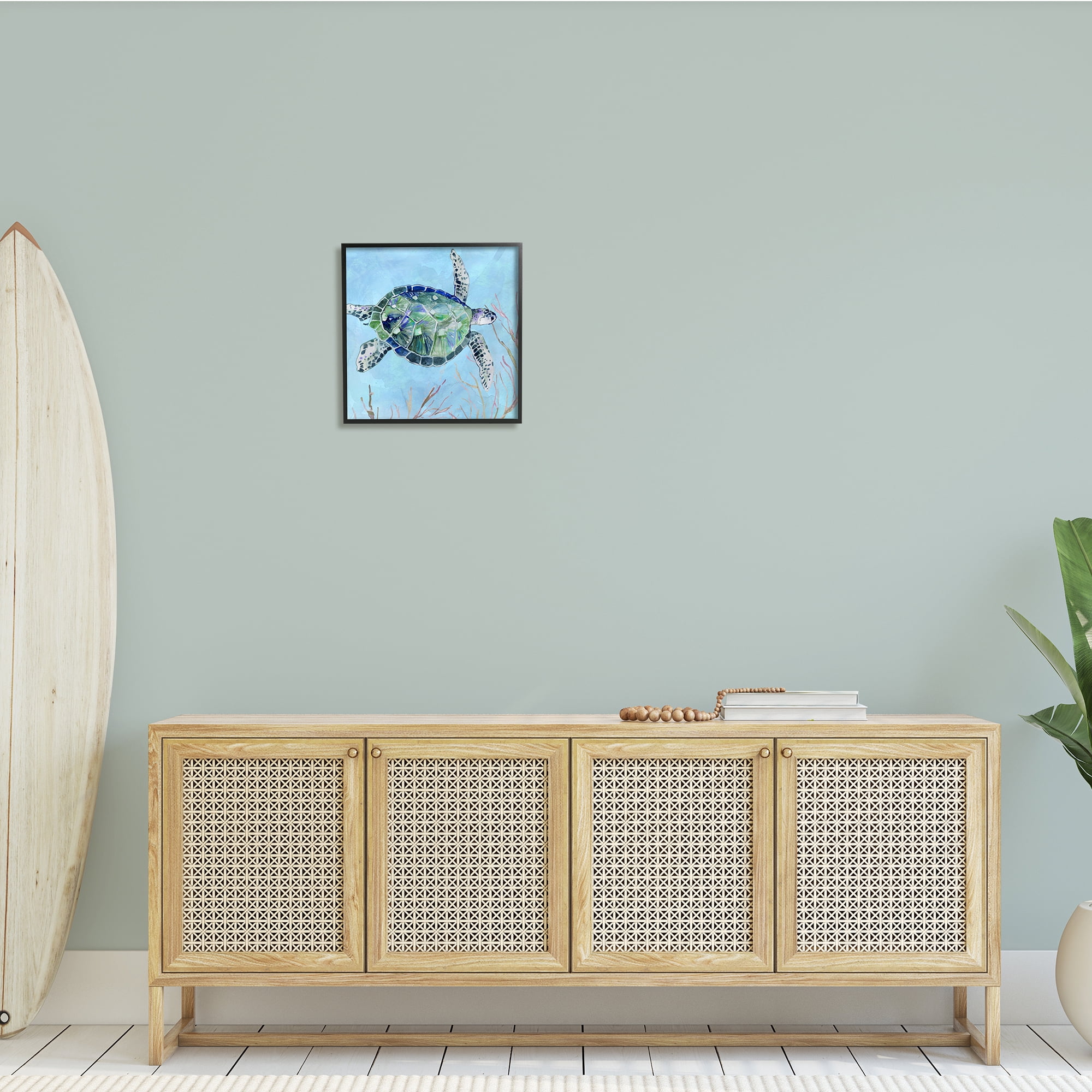 Stupell Industries Speckled Sea Tortoise Deep Sea Aquatic Animal, 17 x 30, Design by Carol Robinson