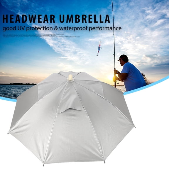 QIILU Outdoor Handfree Umbrella Fishing Hat Waterproof UV Protection Lightweight, Umbrella Hat, Umbrella Hat