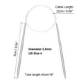 thumbnail image 2 of Aguja de tejer circular de aluminio Uxcell de 16 pulgadas (40 cm) Talla US 4 (3.5 mm), 2 of 6