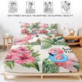 thumbnail image 5 of Full Size Fitted Sheet Set - Pink Flamingos 3 Piece Bedding Sets 16" Deep Pocket Fitted Sheet with 2 Pillowcases Summer Palm Leaf Tropical Botanical Brushed Microfiber Hotel Luxury Bed Sheets, 5 of 9