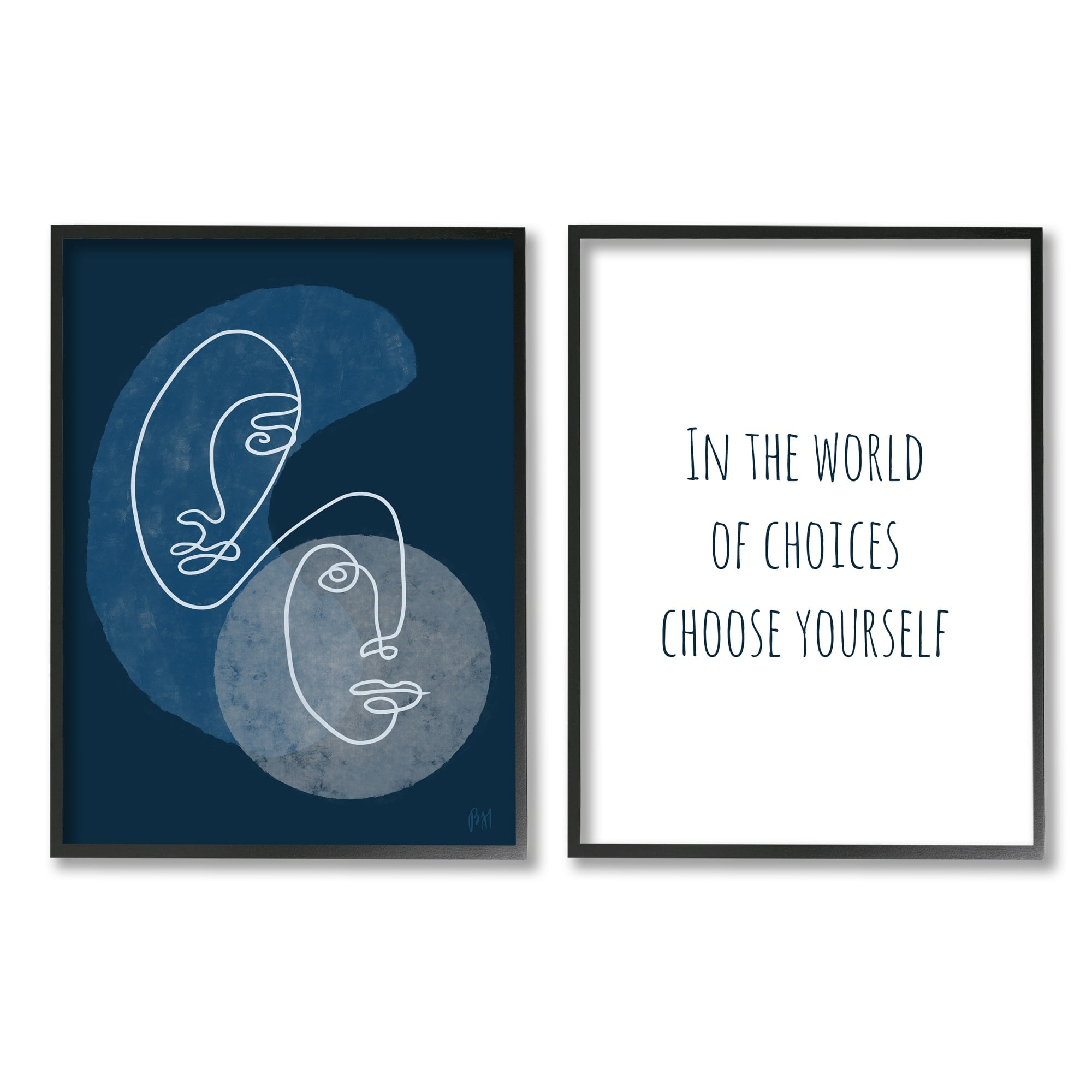 Stupell Indtries In The World Choose Yourself Phrase Two Faces,24 x 30,Design by Birch&Ink