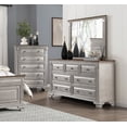 thumbnail image 3 of Traditional Two-Tone Bedroom 5pc Set King Bed Dresser Mirror Nightstand Chest Wooden Bedroom Furniture, 3 of 7