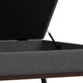 thumbnail image 6 of Simpli Home Owen 40 inch Wide Mid Century Modern Square XL Coffee Table Storage Ottoman in Slate Grey Polyester Fabric, Assembled, 6 of 8