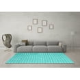 thumbnail image 3 of Ahgly Company Machine Washable Indoor Rectangle Abstract Turquoise Blue Contemporary Area Rugs, 2' x 3', 3 of 4