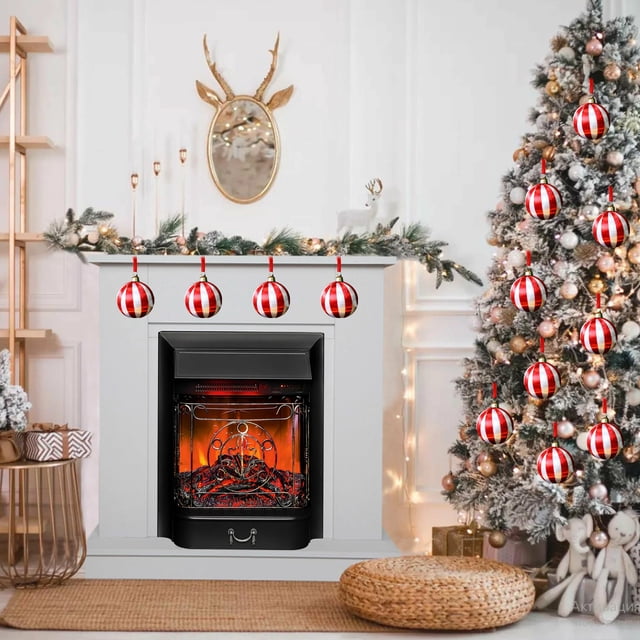 Adorno colgante de bola para árbol de Navidad | Decoración colgante de tela para escenas navideñas | Adorno festivo ligero para guirnaldas, coronas y adornos para el hogar