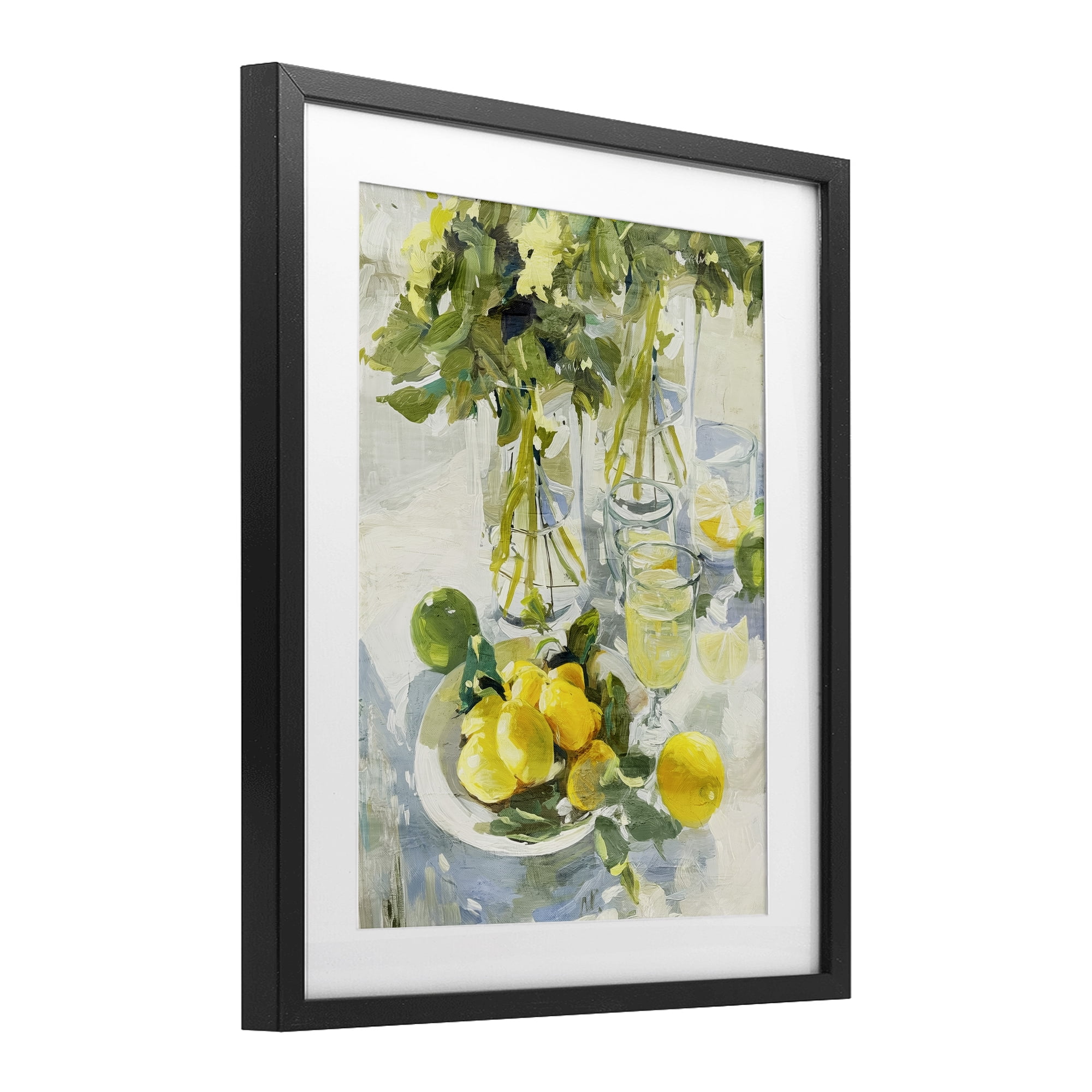 Stupell Industries Fresh Kitchen Lemons Spread Black Framed Print Under Glass, design by Annabelle Hall