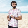 thumbnail image 4 of Wukai Heart Rabbit Print Men's Short-Sleeved Mesh T-Shirt,Quick-Dry Short Sleeve Workout T-Shirt-5X-Large, 4 of 8