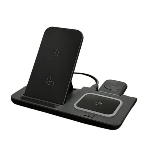 Estación de Carga Inalámbrica 3 en 1 Soporte de Cargador Rápido de 15W para Auriculares de Reloj de Teléfono, Ios Android Múltiples Dispositivos Diseño Plegable Compatible