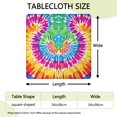 thumbnail image 2 of Colorful Rainbow Tie Dye Spiral Pattern Square Fitted Tablecloth with Elastic Edge,Square Table Cover,Washable Elastic Table Cover for Home Kitchen Party Decor 34"x34", 2 of 6