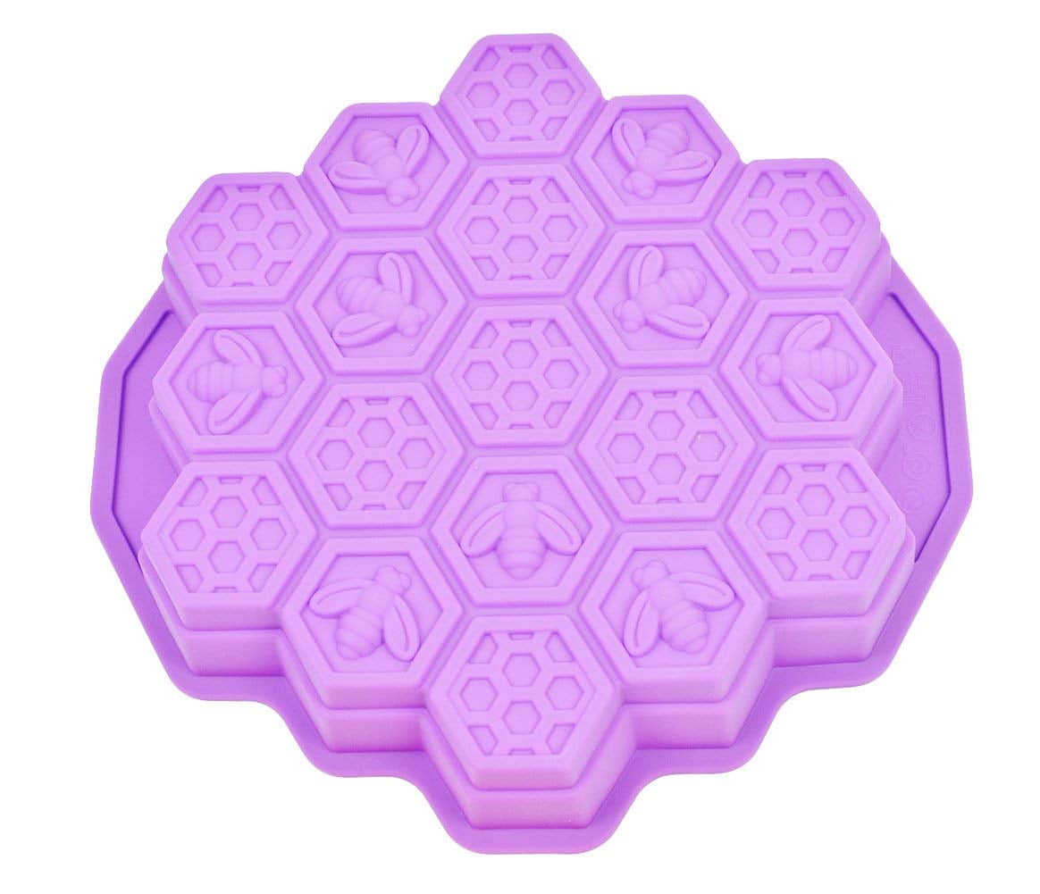 Cake Molds for Kids, 19 Cavity Silicone Honey Comb Bees Soap