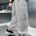 thumbnail image 4 of UJNDER Boy's Casual Athletic Lightweight Ice Silk Trousers for Big Kids Daily Wear Boys Sweatpants,Grey,7-8 Years, 4 of 5