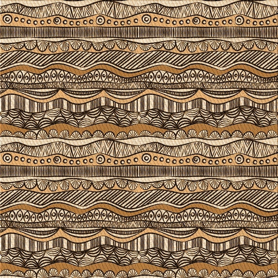 Ahgly Company Machine Washable Indoor Square Transitional Bakers Brown Area Rugs, 5' Square