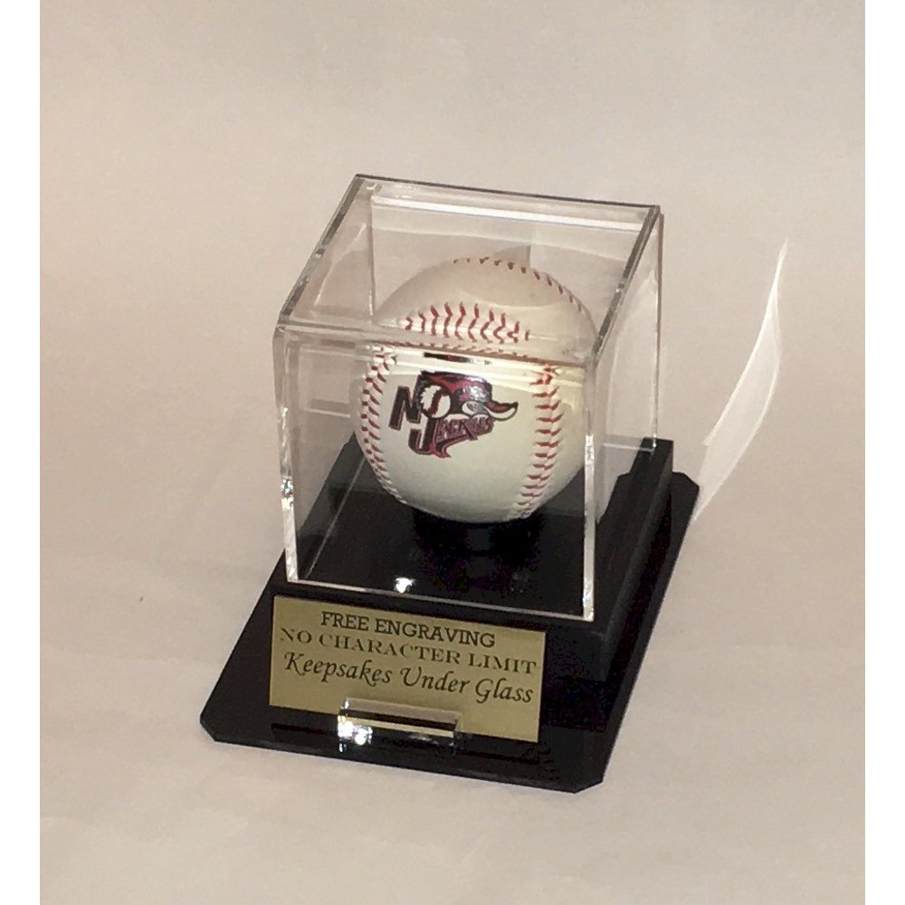 Baseball Personalized Acrylic Display Case Holder with Octagon Base