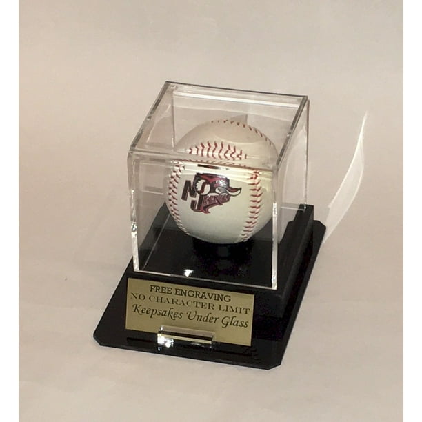 Baseball Personalized Acrylic Display Case Holder with Octagon Base