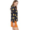 thumbnail image 4 of Allegra K Blusa Floral De Manga Larga Con Lunares Y Escote Con Volantes Para Mujer Azul amarillo M, 4 of 6
