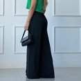 thumbnail image 1 of Pantalones largos Nikou mujer color puro pierna ancha funcionalidad versátil, 1 of 6