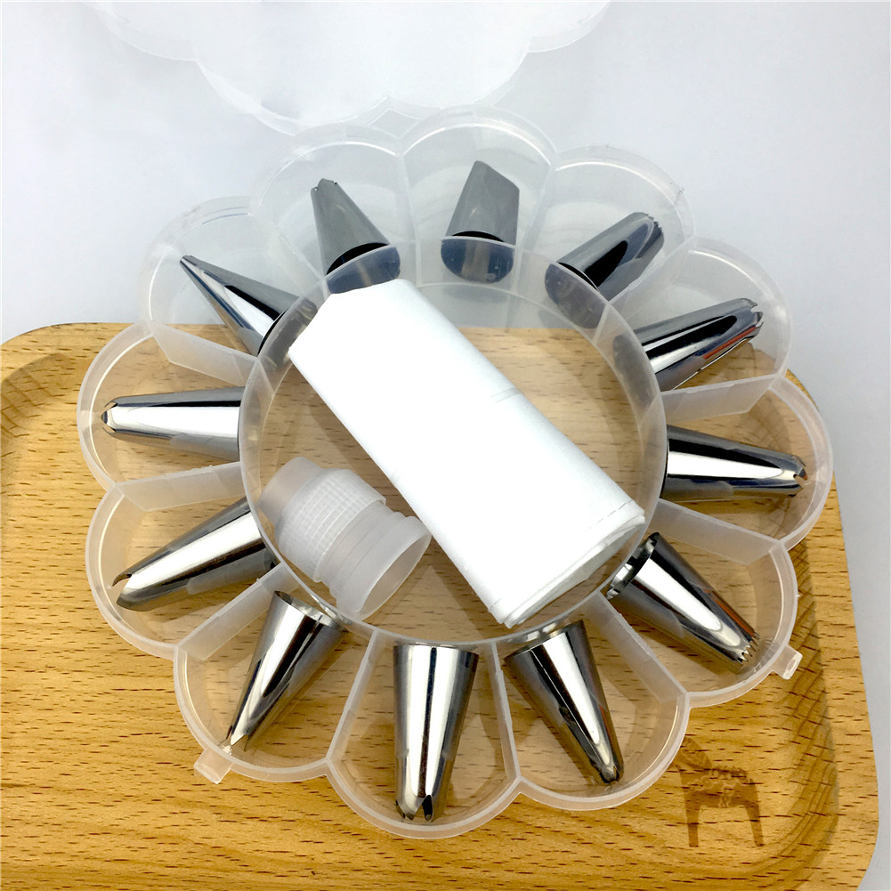 14Pcs/Set Icing Piping Cream Pastry Bag Nozzle Set Diy Cake Decorating