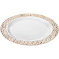 thumbnail image 2 of EcoQuality 7.5 inch Rose Gold Plastic Round Salad Plate Pebble Design – Elegant Disposable Dinnerware for Weddings, Parties, and Events – Durable, Stylish, Reusable Tableware (10), 2 of 2