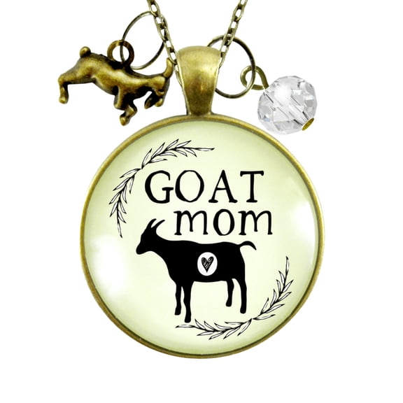 Goat Mom Necklace Animal Adult Gutsy Goodness Female Adult Bronze Metal Farm Jewelry