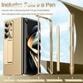 thumbnail image 2 of for Samsung Galaxy Z Fold 5 Case with S Pen, Z Fold 5 Case+Stylus Pen with Pen Holder+Tempered Glass Screen Protector+All-Inclusive Leather Case for Samsung Galaxy Z Fold 5 (Gold), 2 of 14