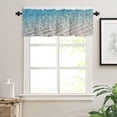 thumbnail image 3 of Sea Water Wave Curtains for Bedroom Living Room, Beach Theme Cafe Curtains Bathroom Curtains Window Rod Pocket Short Curtains Coastal Valance Curtains Kitchen Window Curtains Over Sink 54x18in,1 Panel, 3 of 6