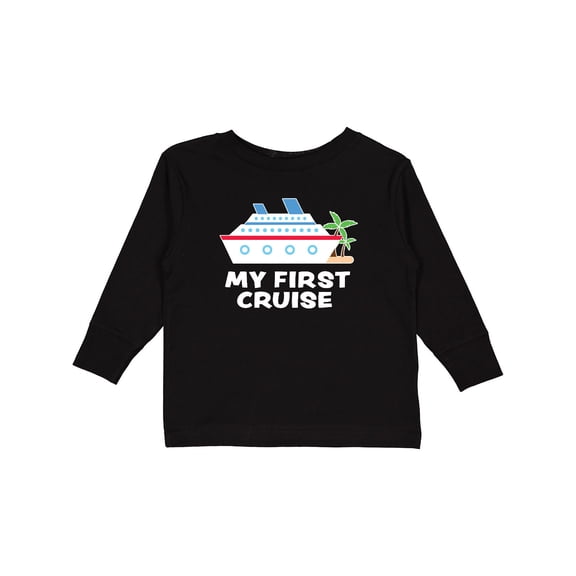 Inktastic My First Cruise with Cruise Ship and Palm Trees Boys or Girls Long Sleeve Toddler T-Shirt