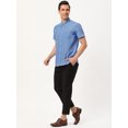 thumbnail image 4 of Lars Amadeus Vestido de verano para hombre Camisa Oxford de manga corta con botones en color sólido Azul L Unique Bargains Camisa, 4 of 6