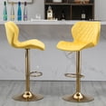 thumbnail image 4 of 20-28 Inch Velvet Bar Stools, Counter Height Adjustable Swivel Barstools High Bar Chairs with Golden Color Base, Stools Chair with Footrest for Home Kitchen Island, Pub(Yellow,Set of 8), 4 of 6
