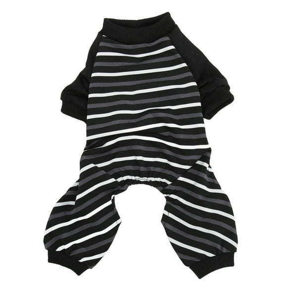 Pijamas para perros cálidos, cómodos y elásticos de 4 patas a rayas para perros pequeños y gatos. Talla L.