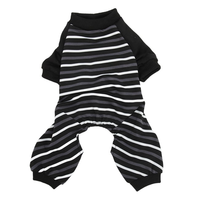 Pijamas para perros cálidos, cómodos y elásticos de 4 patas a rayas para perros pequeños y gatos.