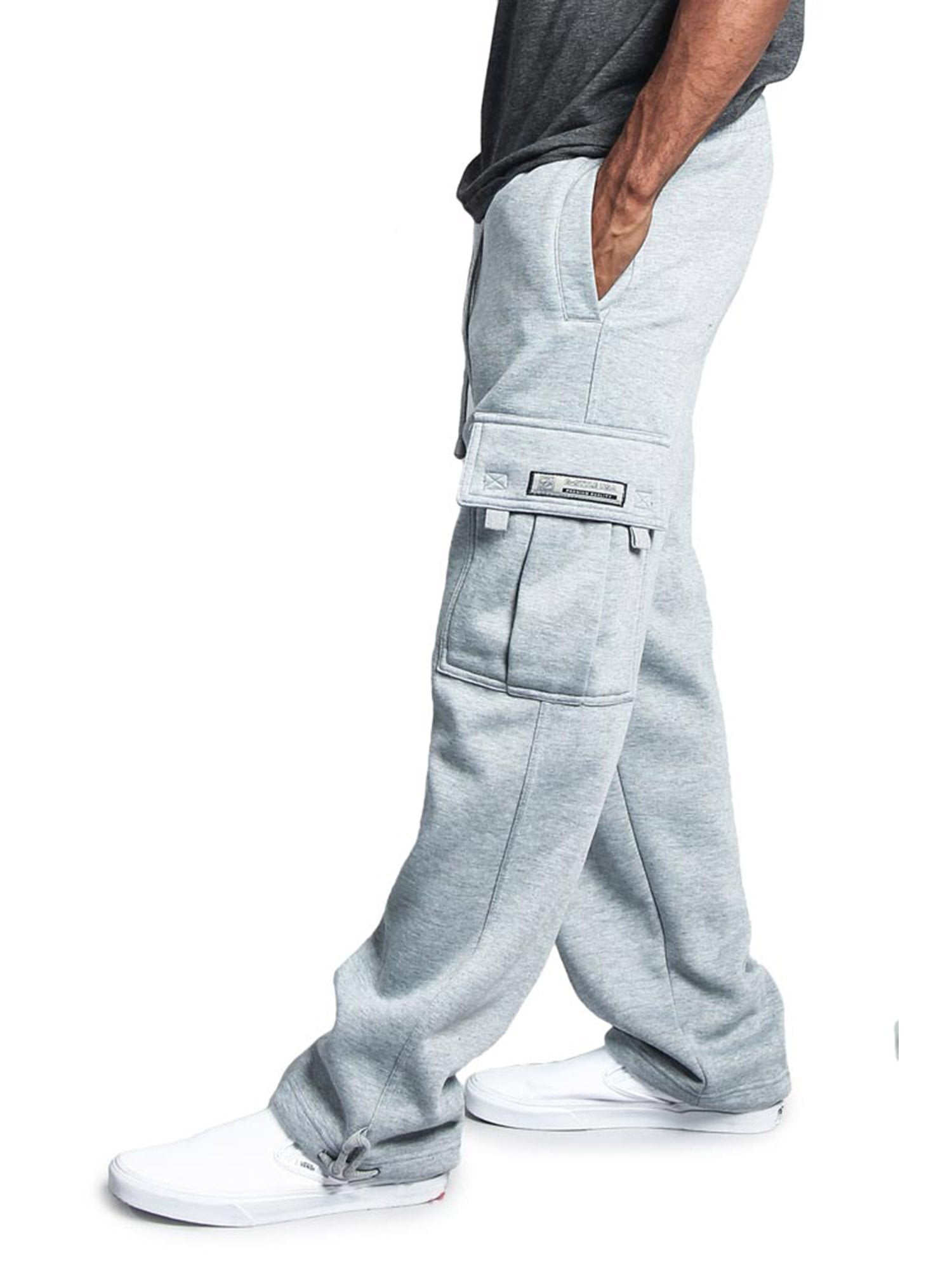 Men's Big Cotton Fleece Cargo Jogger Pants - All In Motion™ Gray 2XL