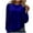 Blue, variant on Velvet Tops Women Sequin Sparkly Long Sleeve Crewneck Blouse Elegant Dressy Business Tees For Evening Party White M
