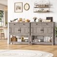 thumbnail image 3 of Homfa Farmhouse Console Table with 2 Drawers& Doors, Sofa Table with Storage Cabinet and Open Shelf for Living Room Entryway, Gray, 3 of 8