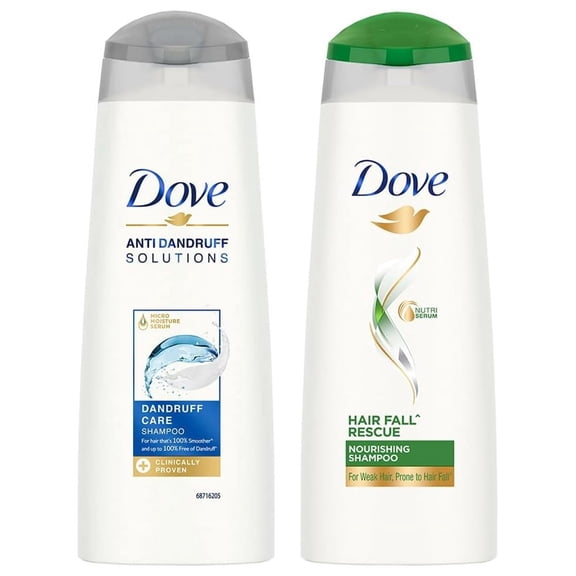 Dove Dandruff Care Shampoo for Dry, Itchy & Flaky Scalp, 180 ml & Dove Hair fall Rescue Shampoo, 180 ml