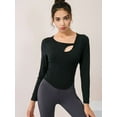 thumbnail image 4 of Women's Long Sleeve Workout Sexy Hollow Skinny Tops Sports Running Shirts Sun Protection Moisture Wicking UPF 50+ T-shirt for Women Yoga Gym Jogging Pilates Shirts,Stretch Tight Activewear, 4 of 7