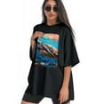 thumbnail image 3 of Plus Size Shirt for Women Black Tops for Women Oversized Short Sleeves Shirt for Women Sea Turtle 1 T Shirt Crewneck Shirt for Women 3XL, 3 of 5