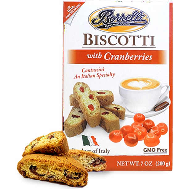 Borrelli Gourmet Foods Biscotti with Cranberries Product of Italy, 2
