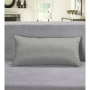 Aiking Home Breathable Solid Faux Linen Lumbar Throw Pillow Case for Sofa, Bedroom or Car... (12"x24", Gray)