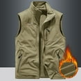 thumbnail image 4 of GrmtClth Men's Winter Vest Casual Sherpa Fleece Lined Reversible Vest Full Zip Sleeveless 2025 Winter Thermal Outerwear Jacket for Hiking Travel Golf Khaki M, 4 of 6