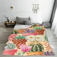 thumbnail image 5 of Colorful Succulent Cactus Blanket Throw Blanket Soft Fuzzy Travel Blanket for Bedroom Living Room Couch Office Car All Season Gift for Girls Boys Women Men 60"x50", 5 of 6