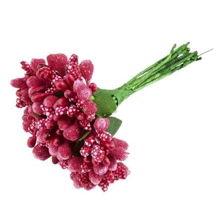 - Unique Bargains Wedding Plastic Craft Candy Box Note Book Gift Decoration Artificial Berry Red