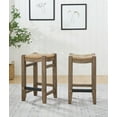 thumbnail image 3 of Alaterre Furniture Newport 26 in. Wood Counter Height Stools, Set of Two, Space-Saving Design with Natural Seagrass Rush Seats, Brown, 3 of 9