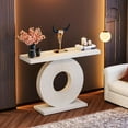 Modern Console Table with Geometric Base, 40 inch Wood Entryway Table ...
