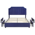 thumbnail image 3 of Furniture of America Landhill Glam Fabric Upholstered Full Bed in Navy, 3 of 13