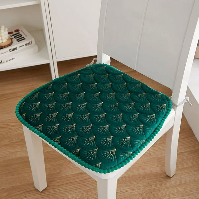 Nvzi Cojín para jardín, terraza, hogar, cocina, oficina, grueso y cómodo, 16,53 x 17,32 pulgadas (verde)